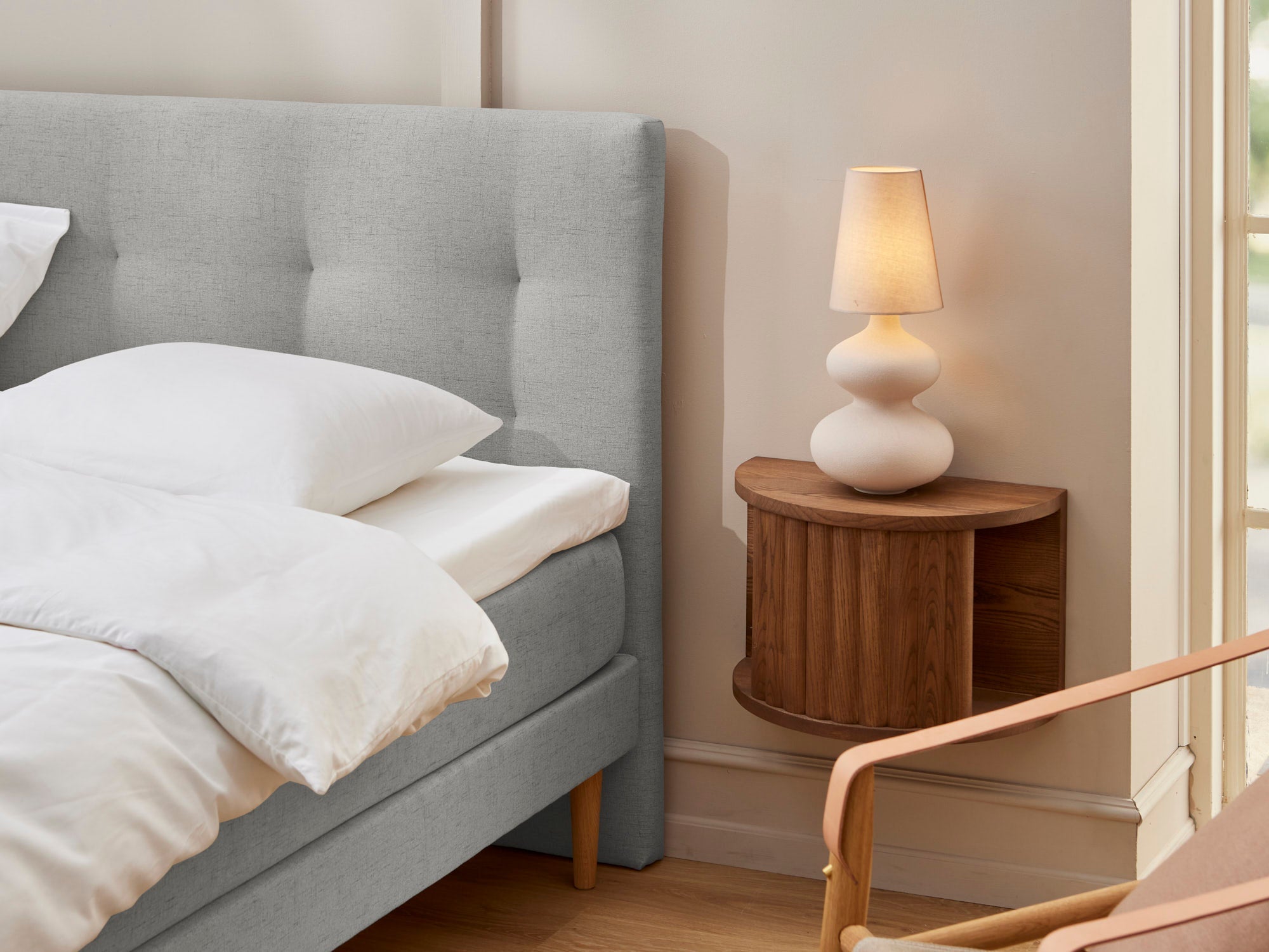 Majestæt - Komfort | Kontinental (Lysegrå) 180x200 cm.