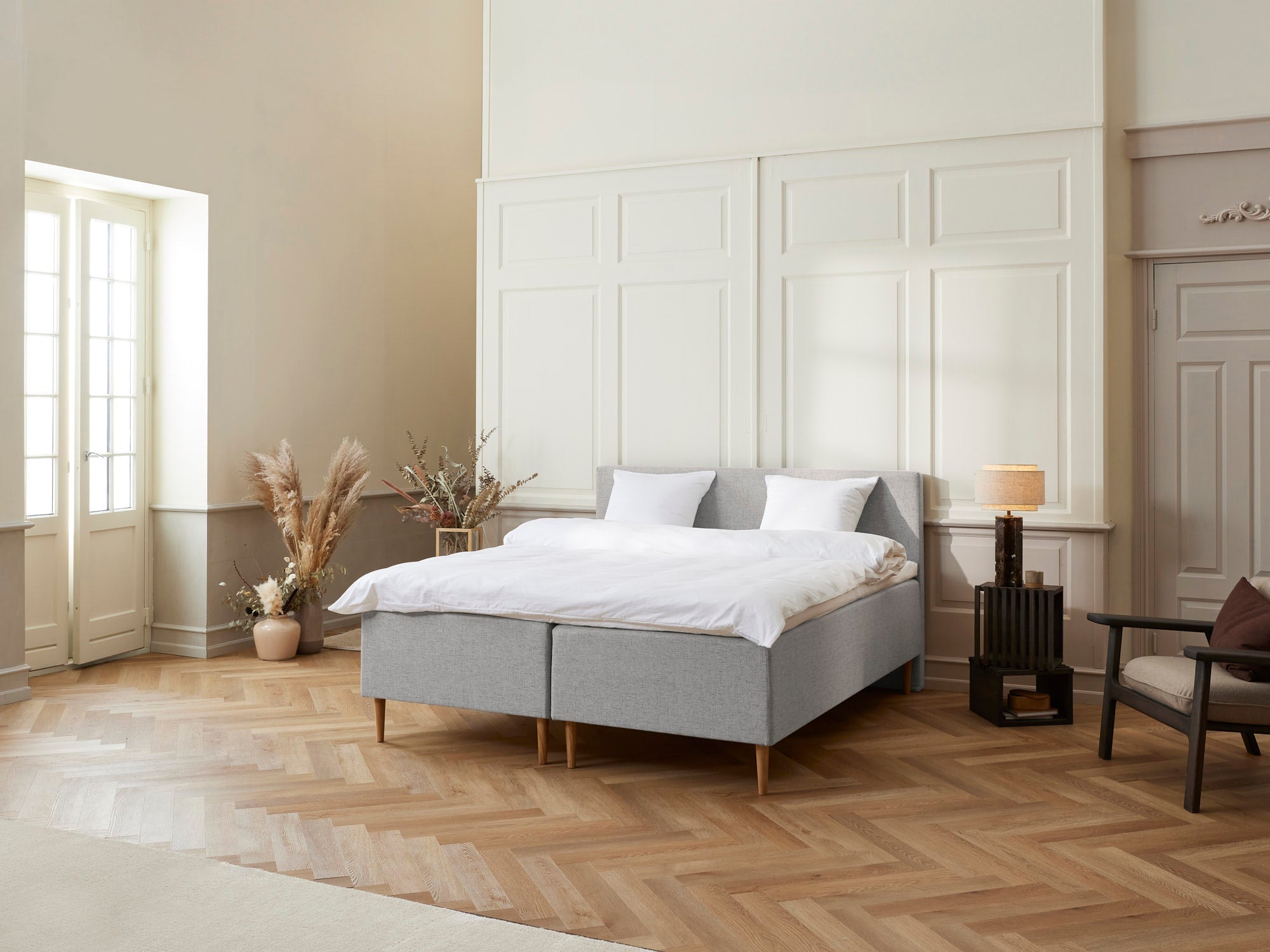 Majestæt - Luksus | Boxmadras (Lysegrå) 180x200 cm.