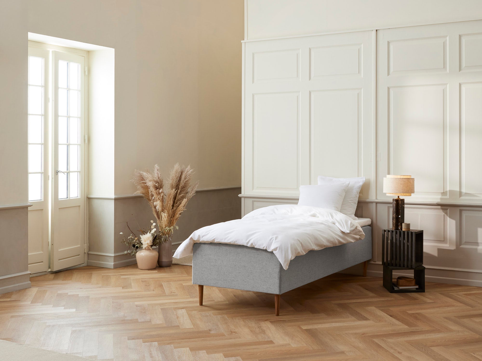 Majestæt - Luksus | Boxmadras (Lysegrå) 80x200 cm.