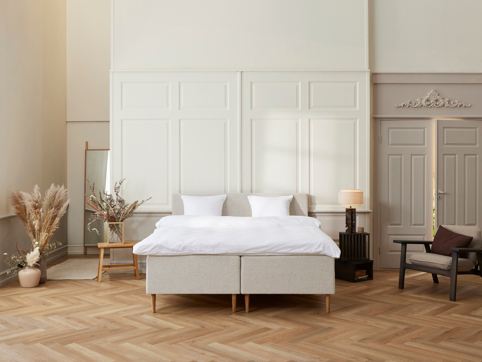 Majestæt - Luksus | Boxmadras (Sand) 210x210 cm.