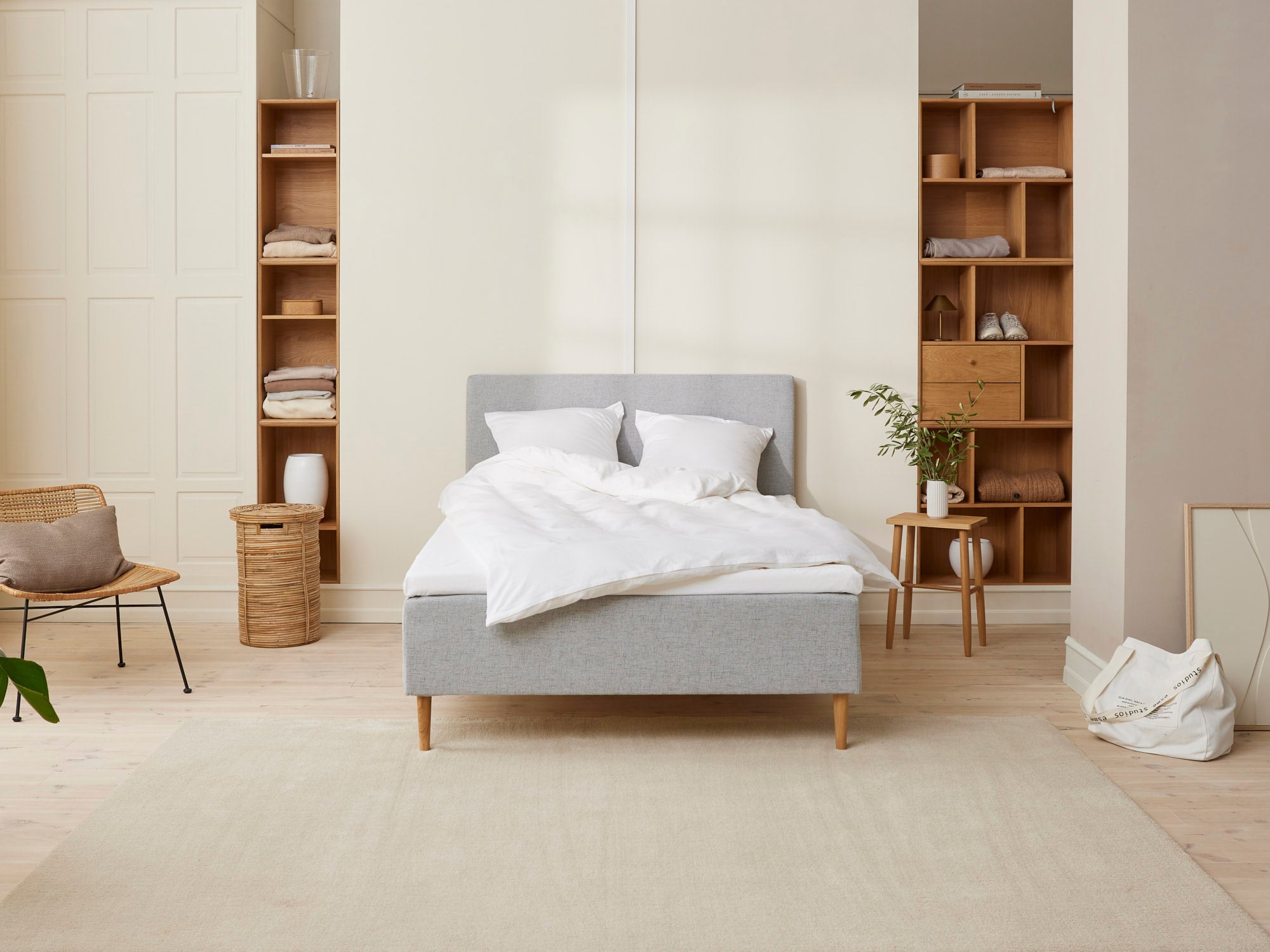 Majestæt - Trykaflastende | Boxmadras (Lysegrå) 105x210 cm.