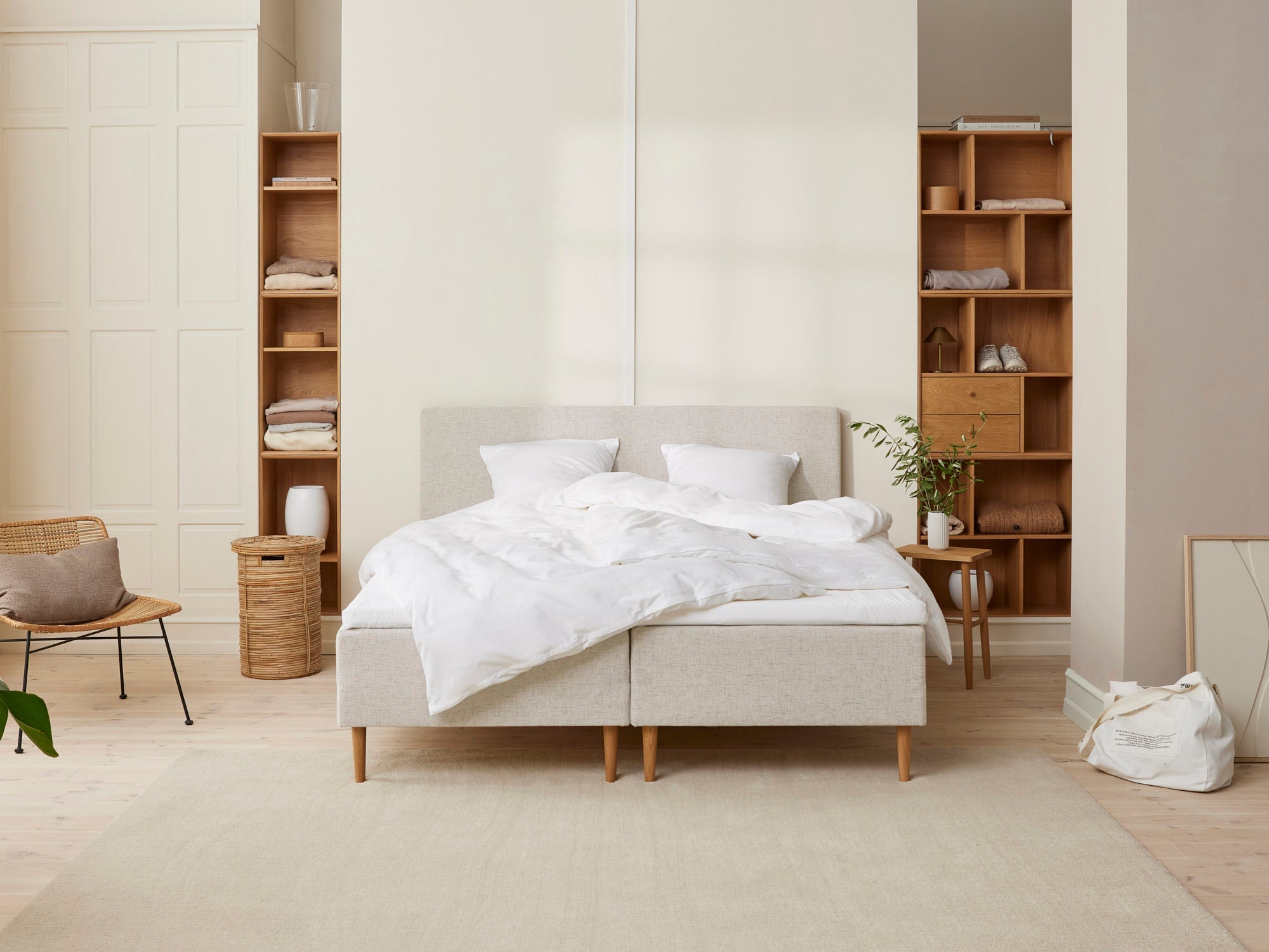 Majestæt - Trykaflastende | Boxmadras (Sand) 180x200 cm.