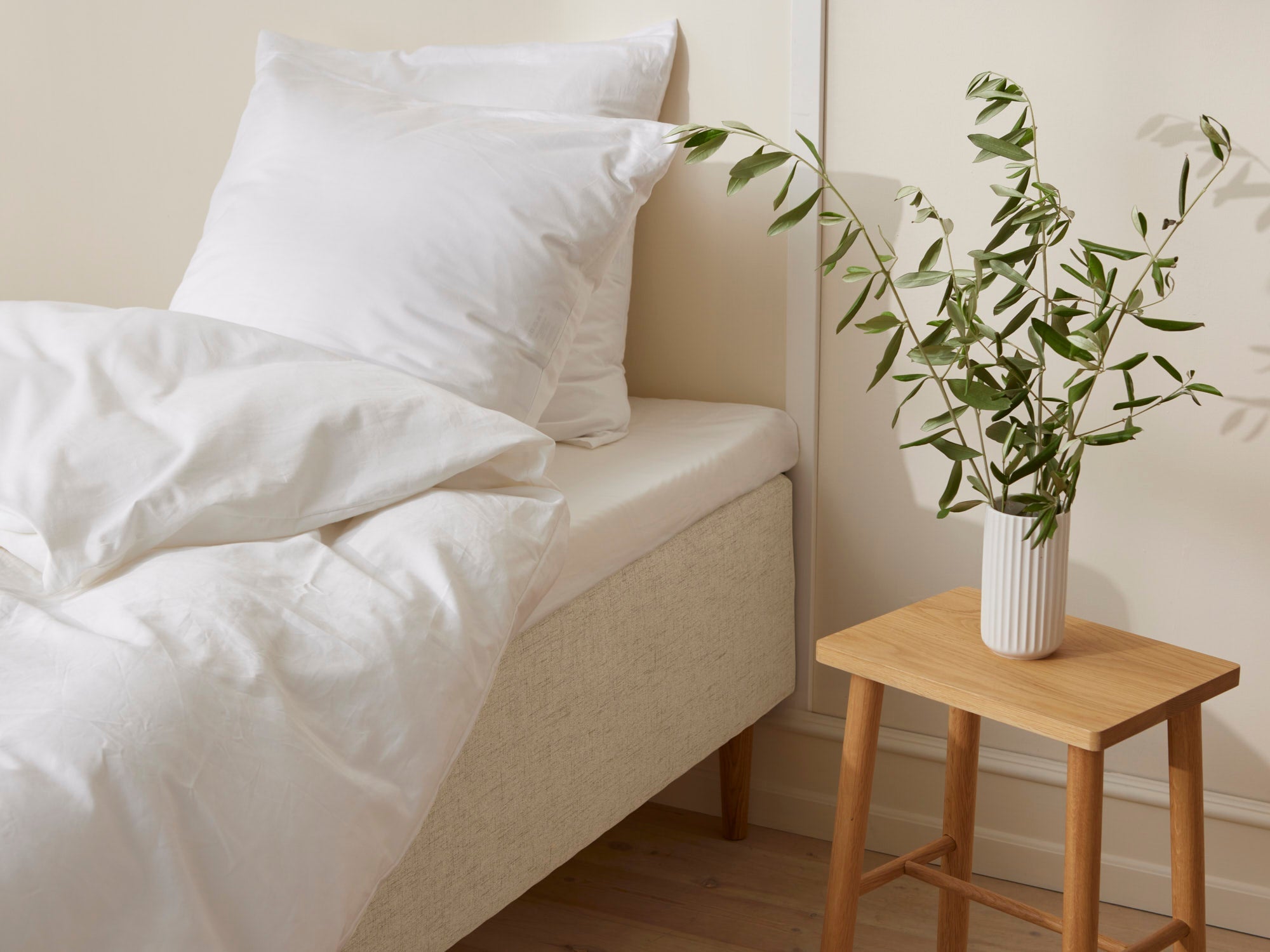 Majestæt - Trykaflastende | Boxmadras (Sand) 80x200 cm.