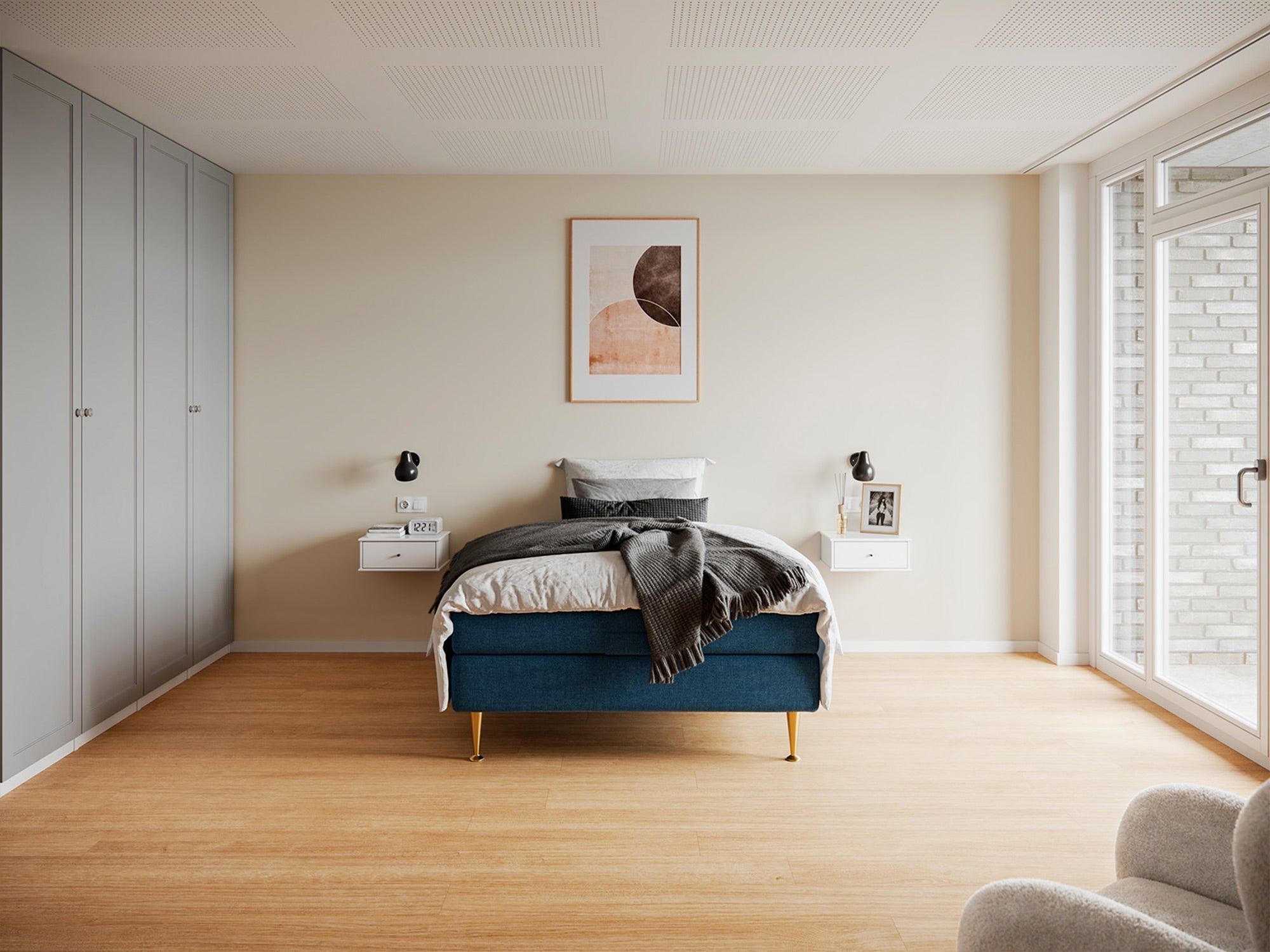 Majestæt - Platin | Elevation (Blå) 120x200 cm.