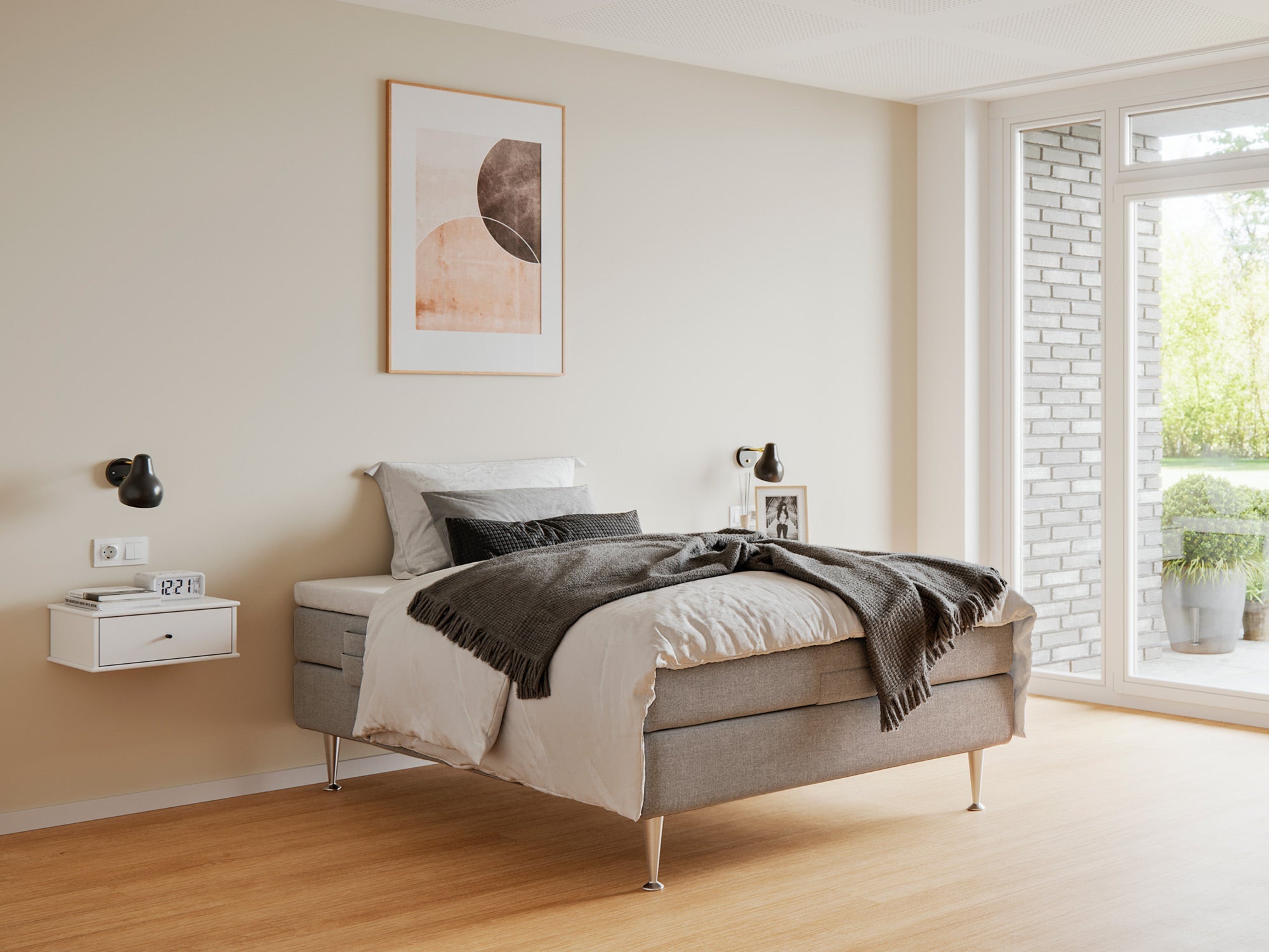 Majestæt - Platin | Elevation (Lysegrå) 120x200 cm.