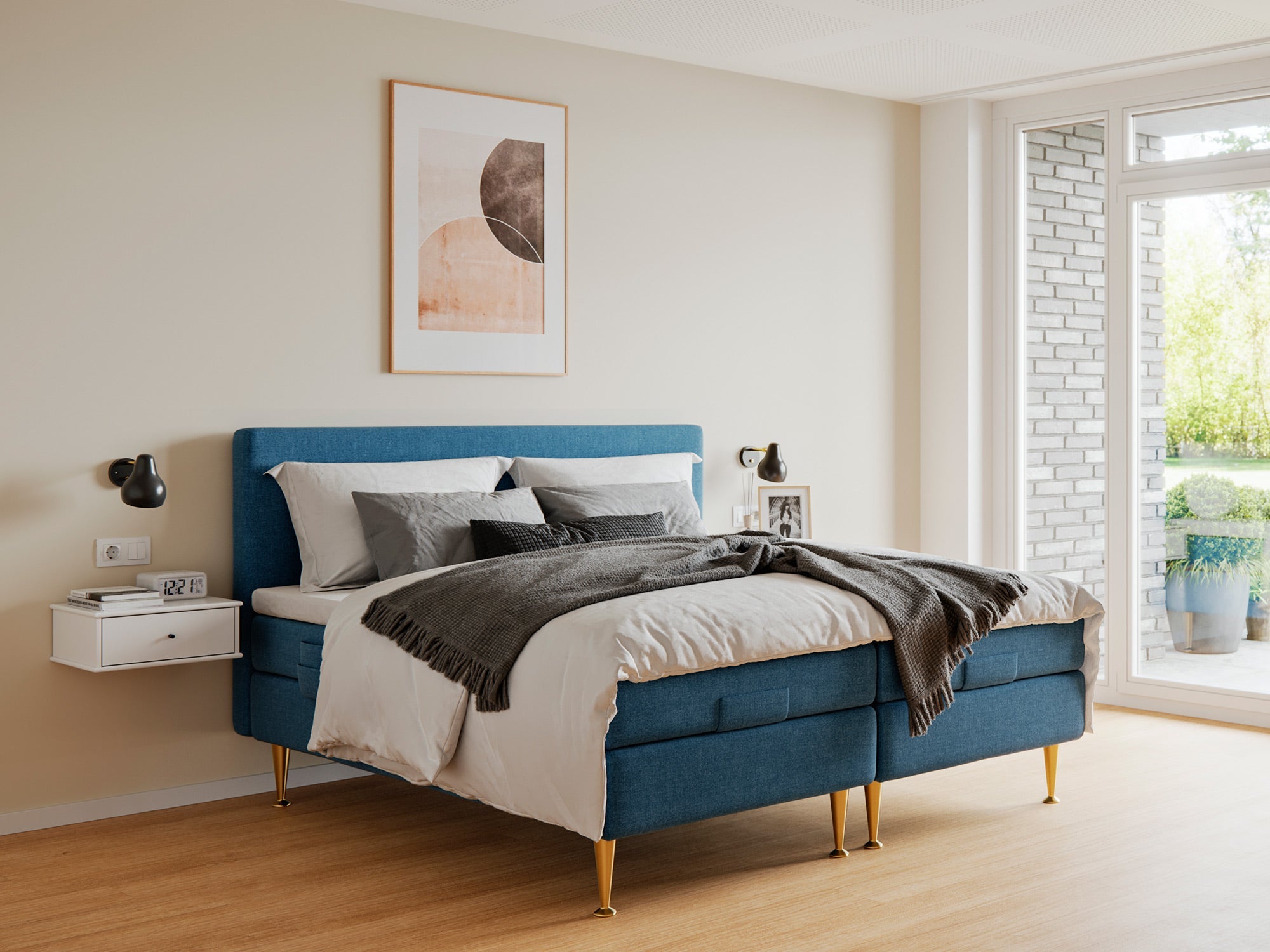 Majestæt - Platin | Elevation (Blå) 180x200 cm.