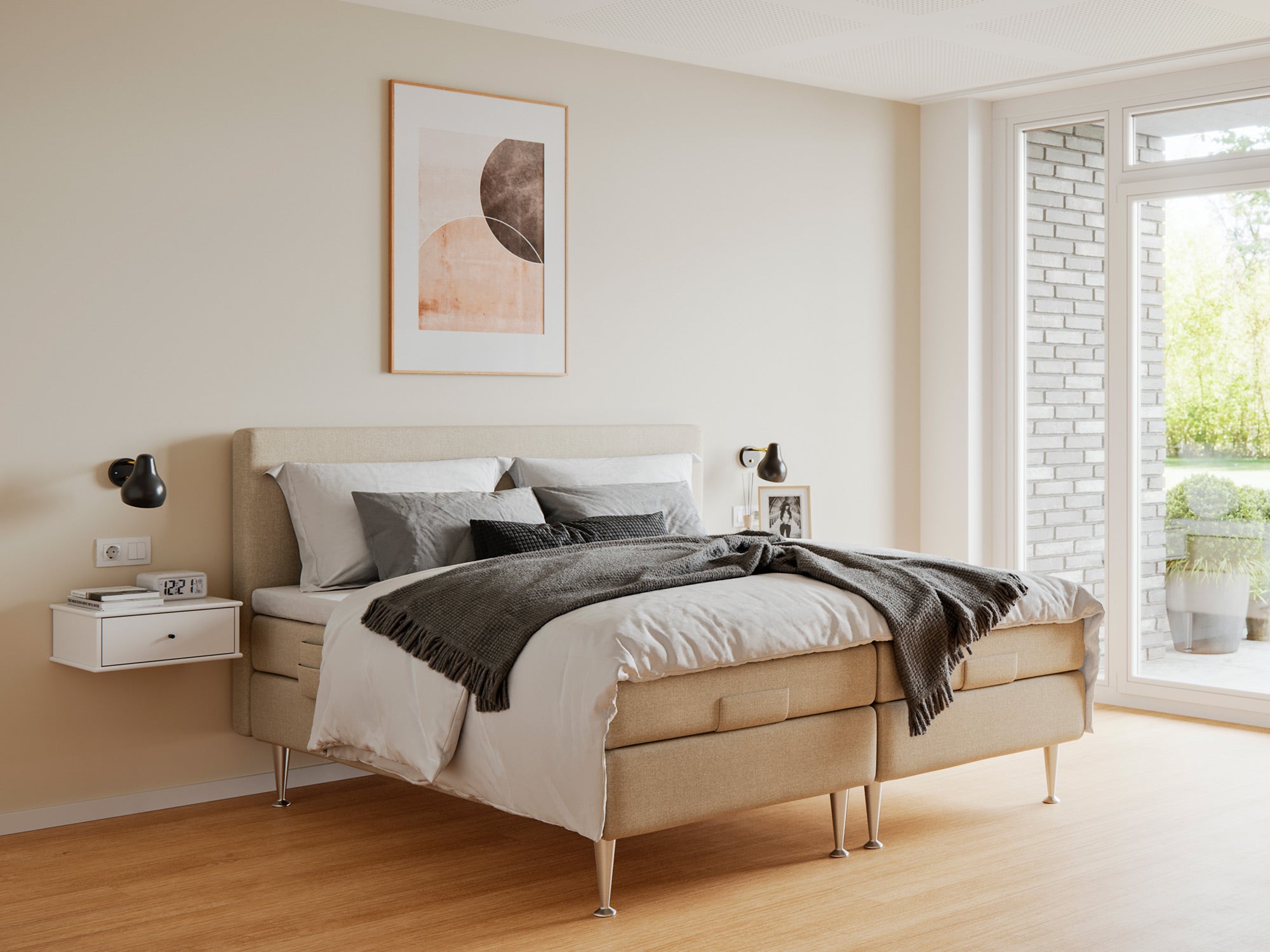 Fabrikkens - Platin | Elevation (Sand) 160x200 cm.