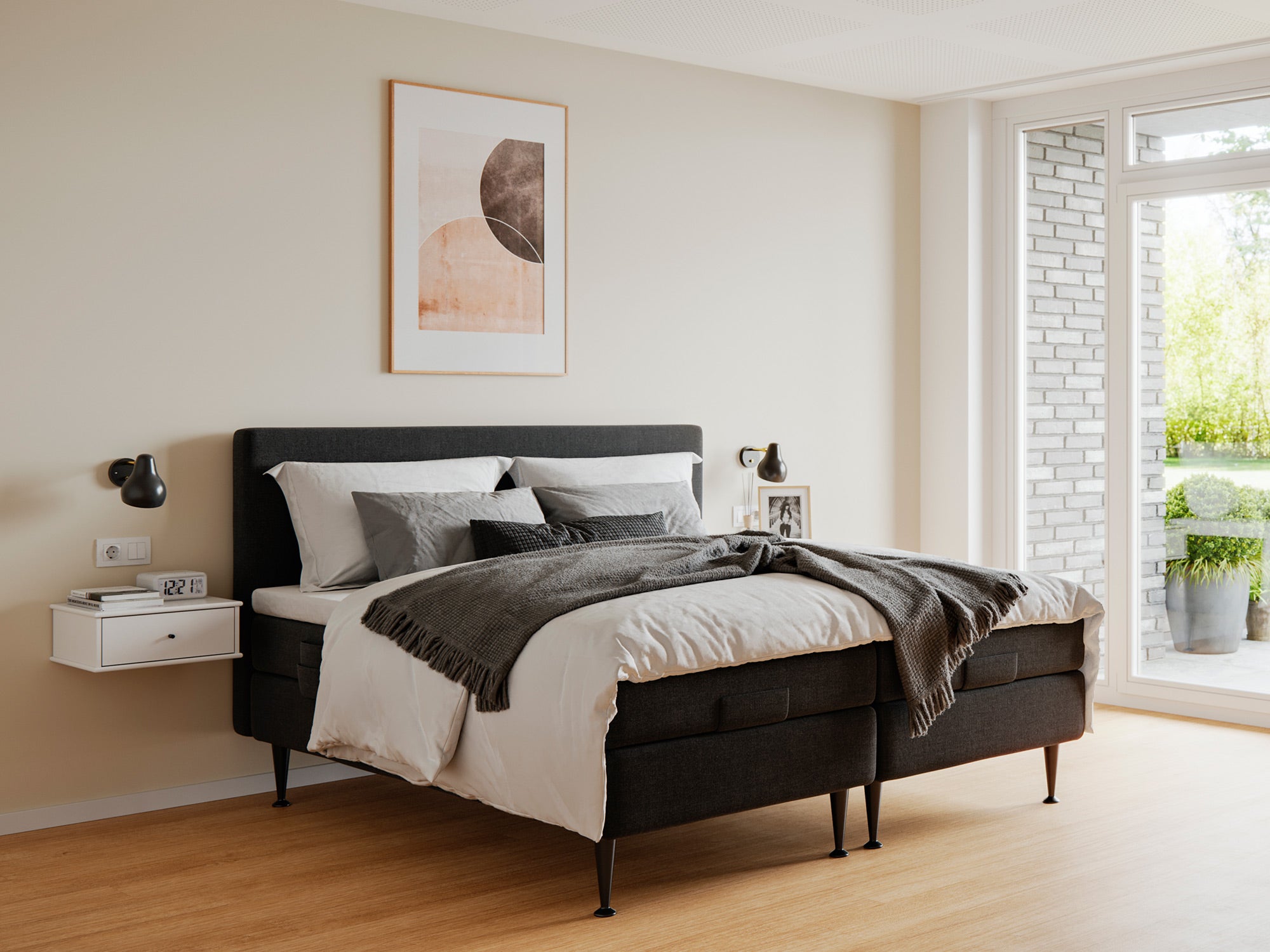 Fabrikkens - Platin | Elevation (Sort) 210x210 cm.