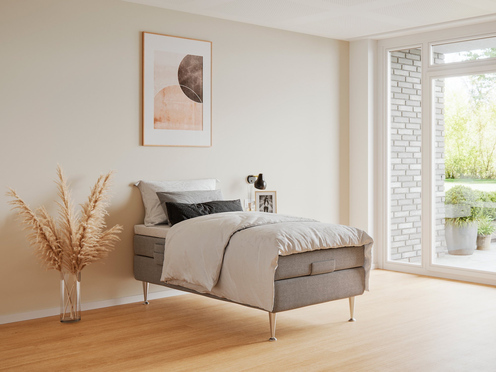 Majestæt - Platin | Elevation (Lysegrå) 90x210 cm.