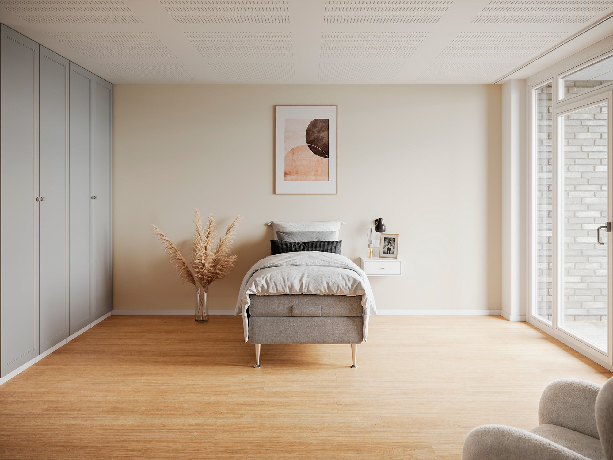 Majestæt - Platin | Elevation (Lysegrå) 90x210 cm.