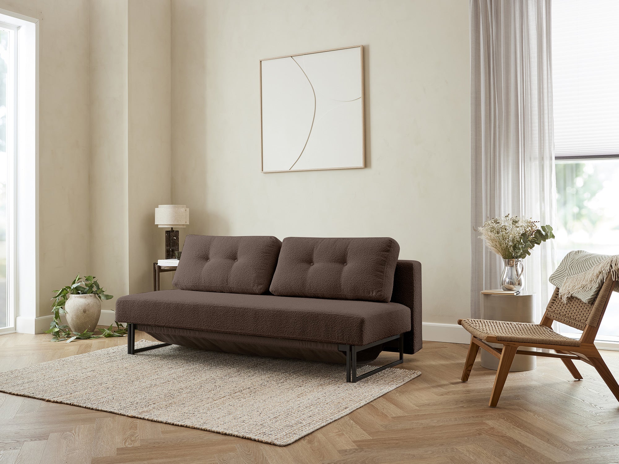 Sovesofaen - Boucle | Sovesofa (Brun) 140x200 cm.