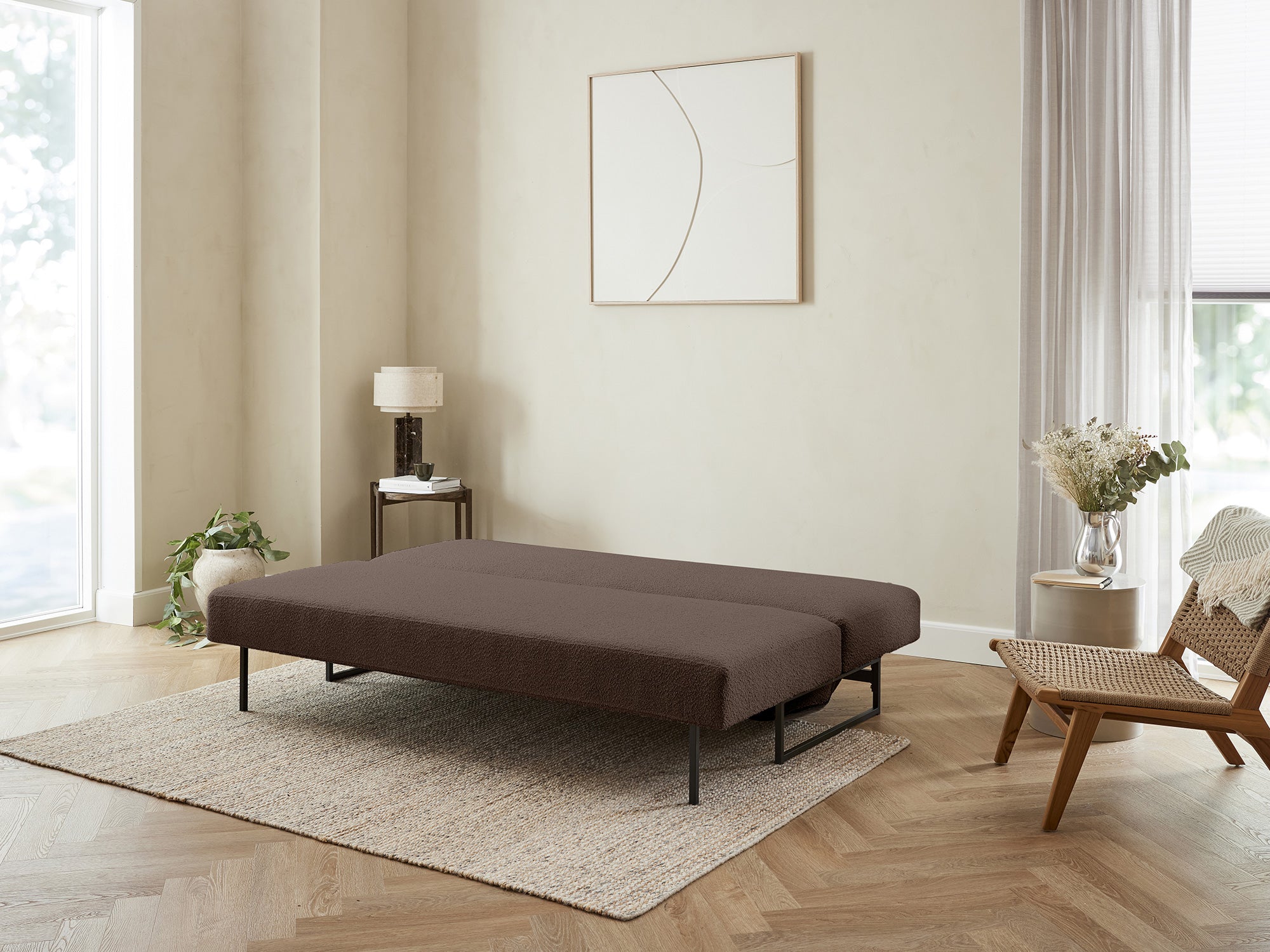 Sovesofaen - Boucle | Sovesofa (Brun) 140x200 cm.