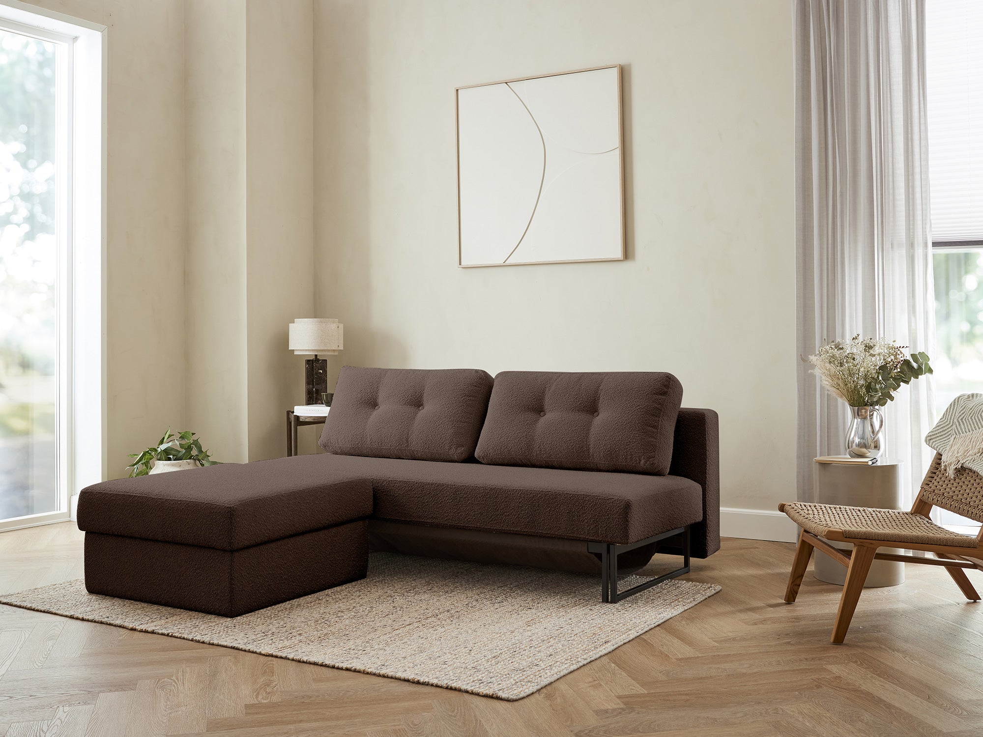 Sovesofaen - Boucle | Sovesofa (Brun) 140x200 cm.