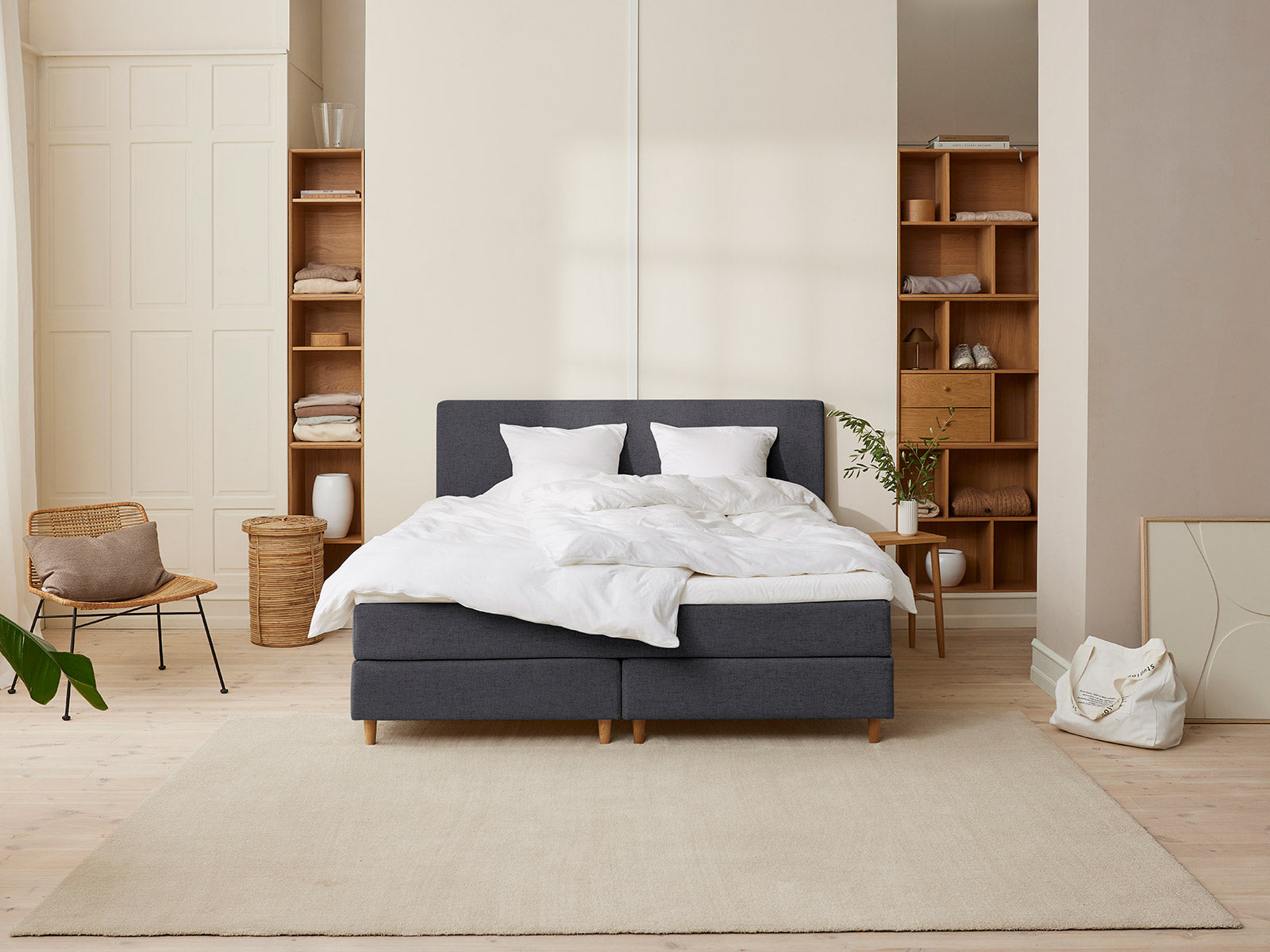 Fabrikkens - Trykaflastende | Kontinental (Antracit) 180x200 cm.