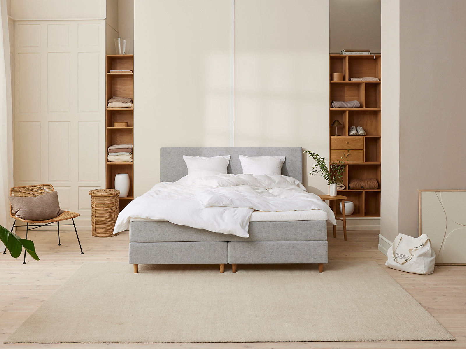 Fabrikkens - Trykaflastende | Kontinental (Lysegrå) 180x200 cm.