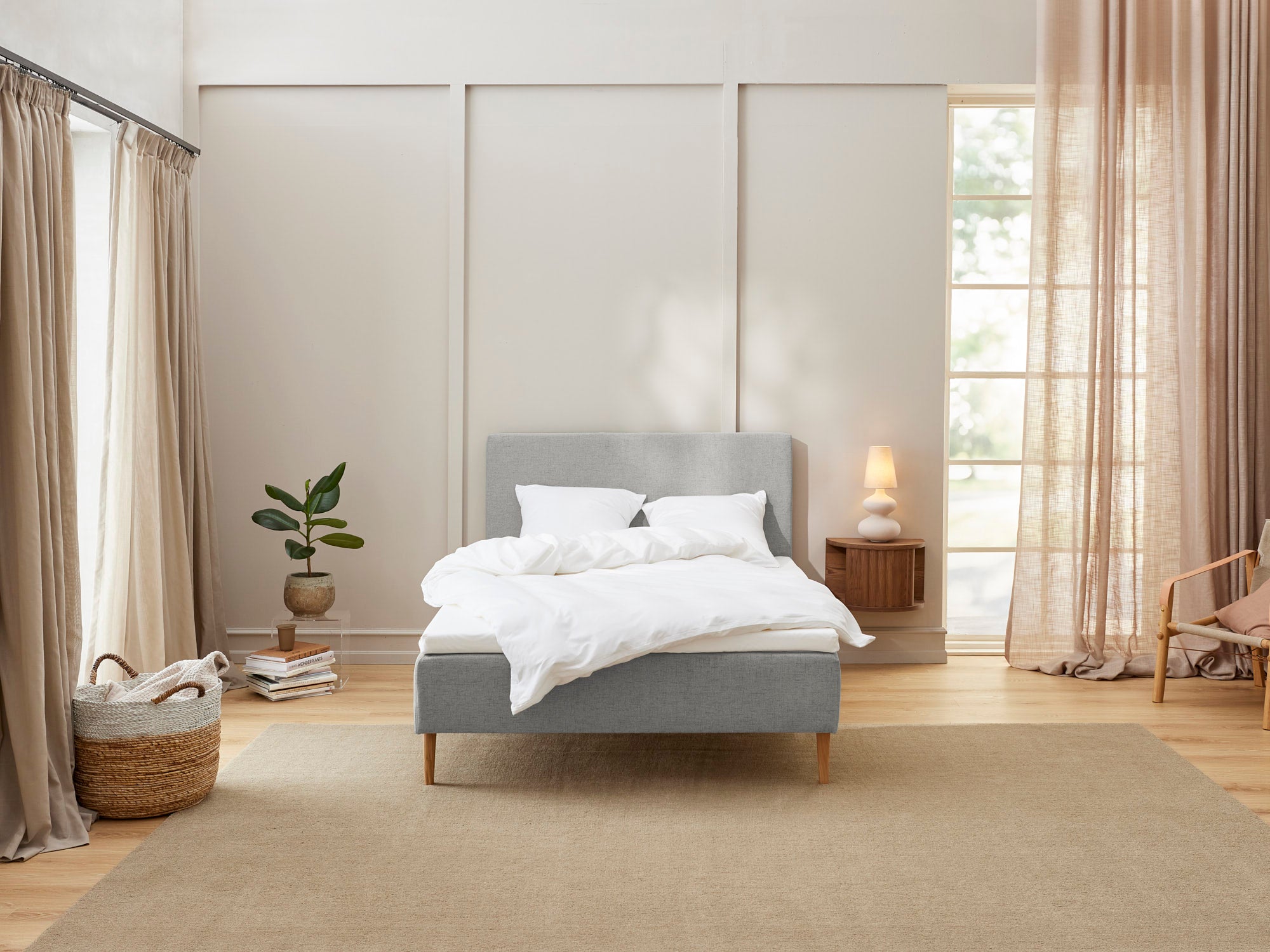 Krone - Komfort | Boxmadras (Lysegrå) 105x210 cm.