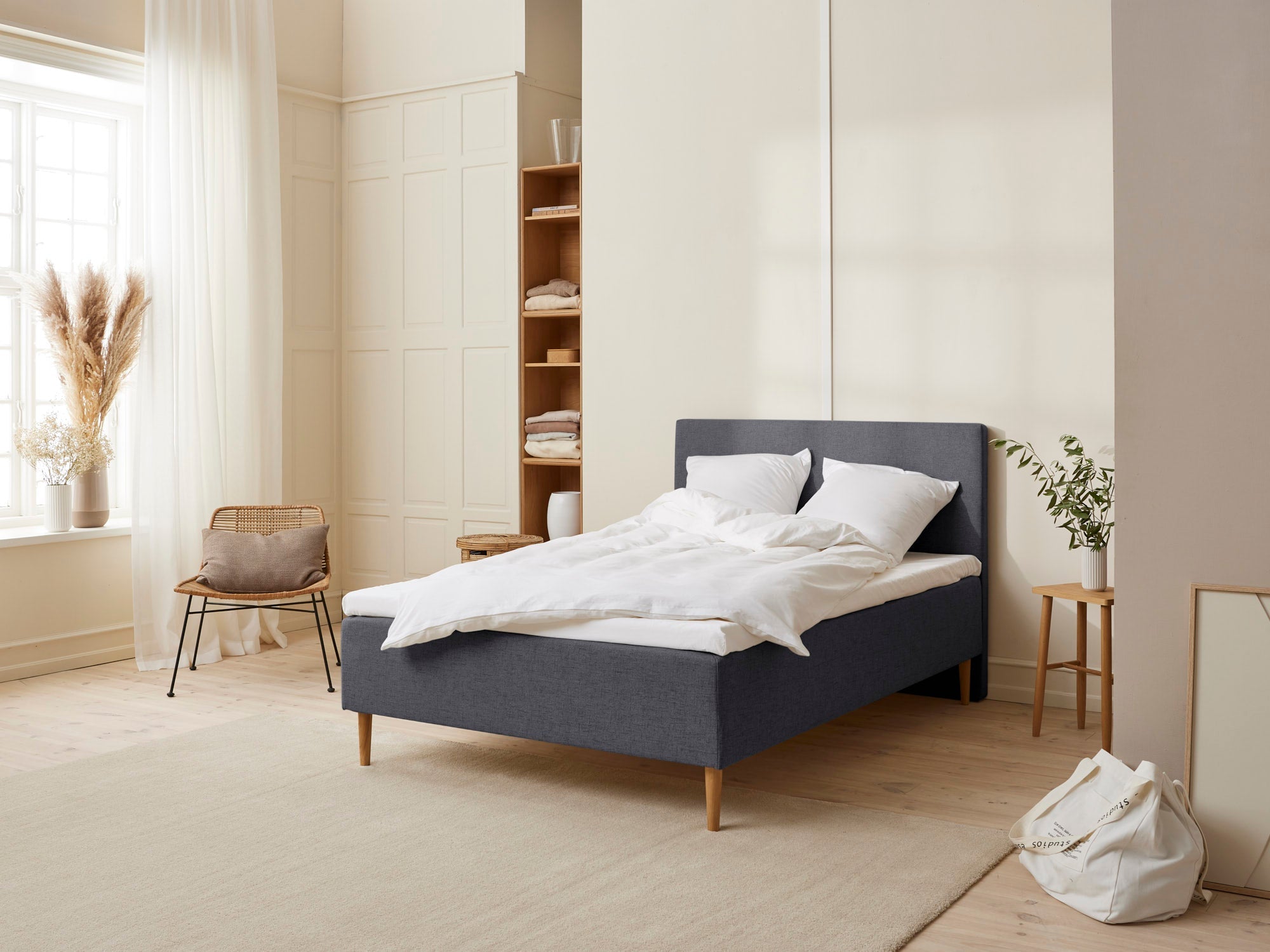 Majestæt - Trykaflastende | Boxmadras (Antracit) 105x210 cm.