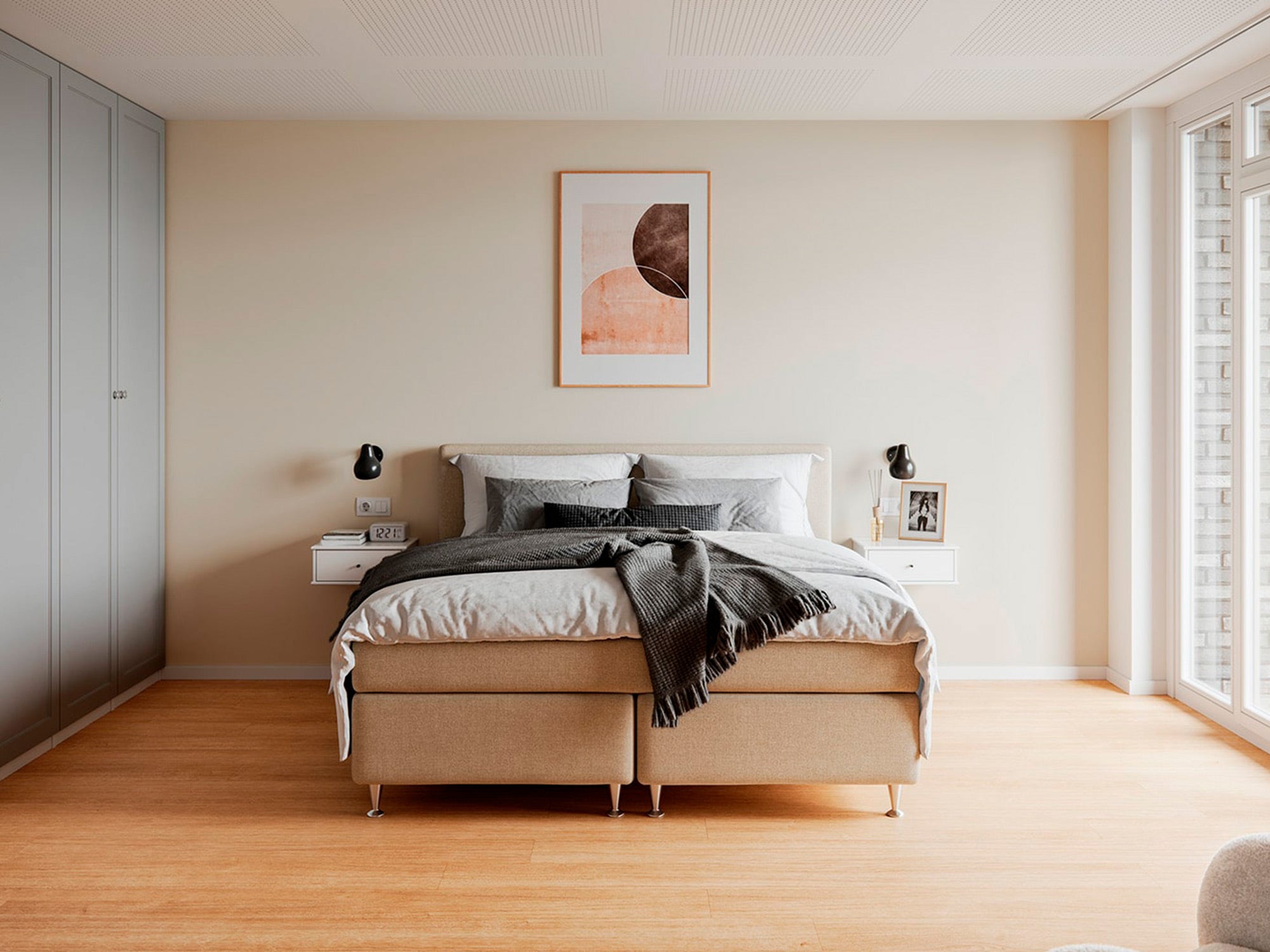 Fabrikkens - Platin | Kontinental (Sand) 180x200 cm.