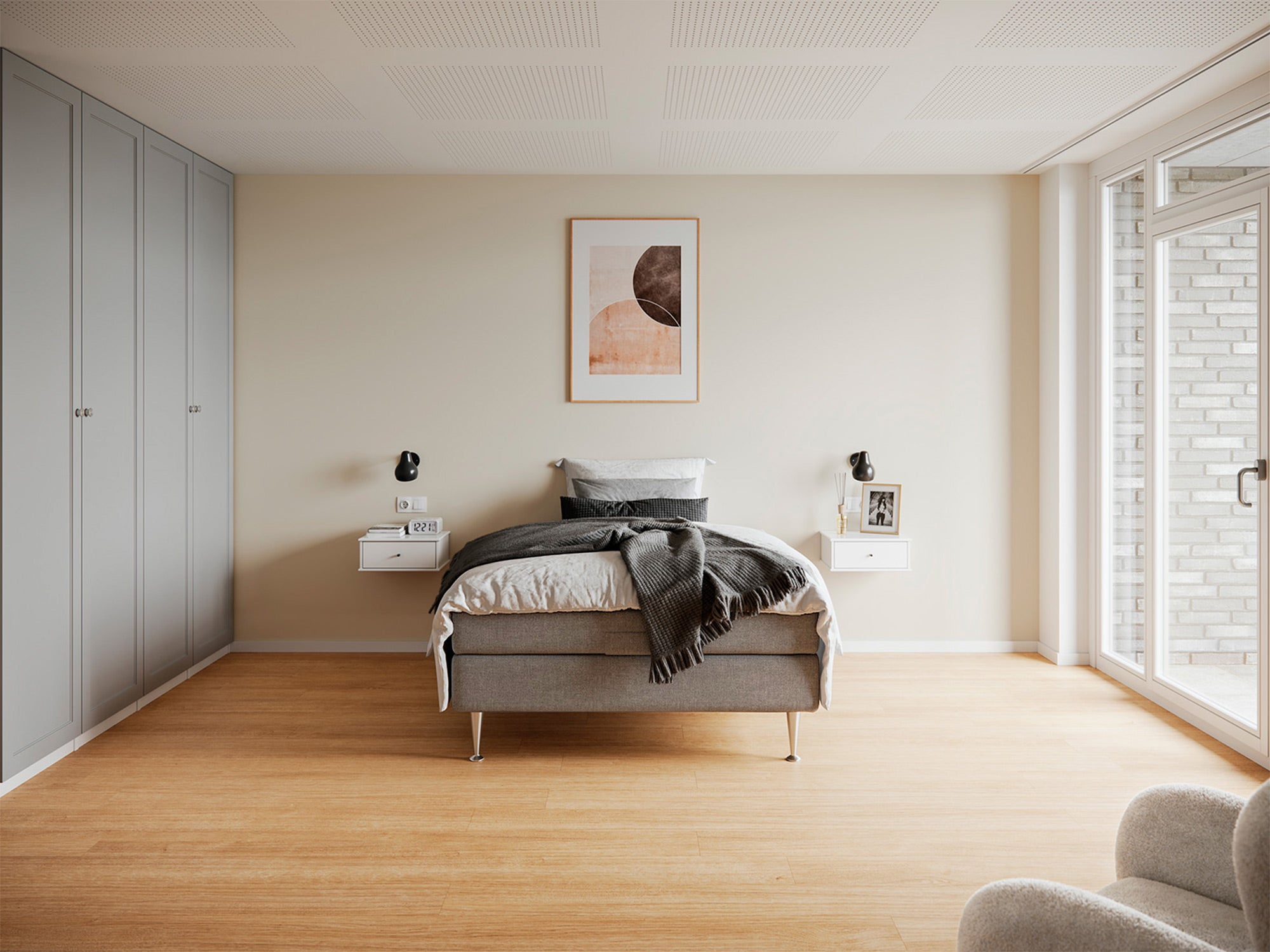 Fabrikkens - Platin | Elevation (Lysegrå) 105x210 cm.